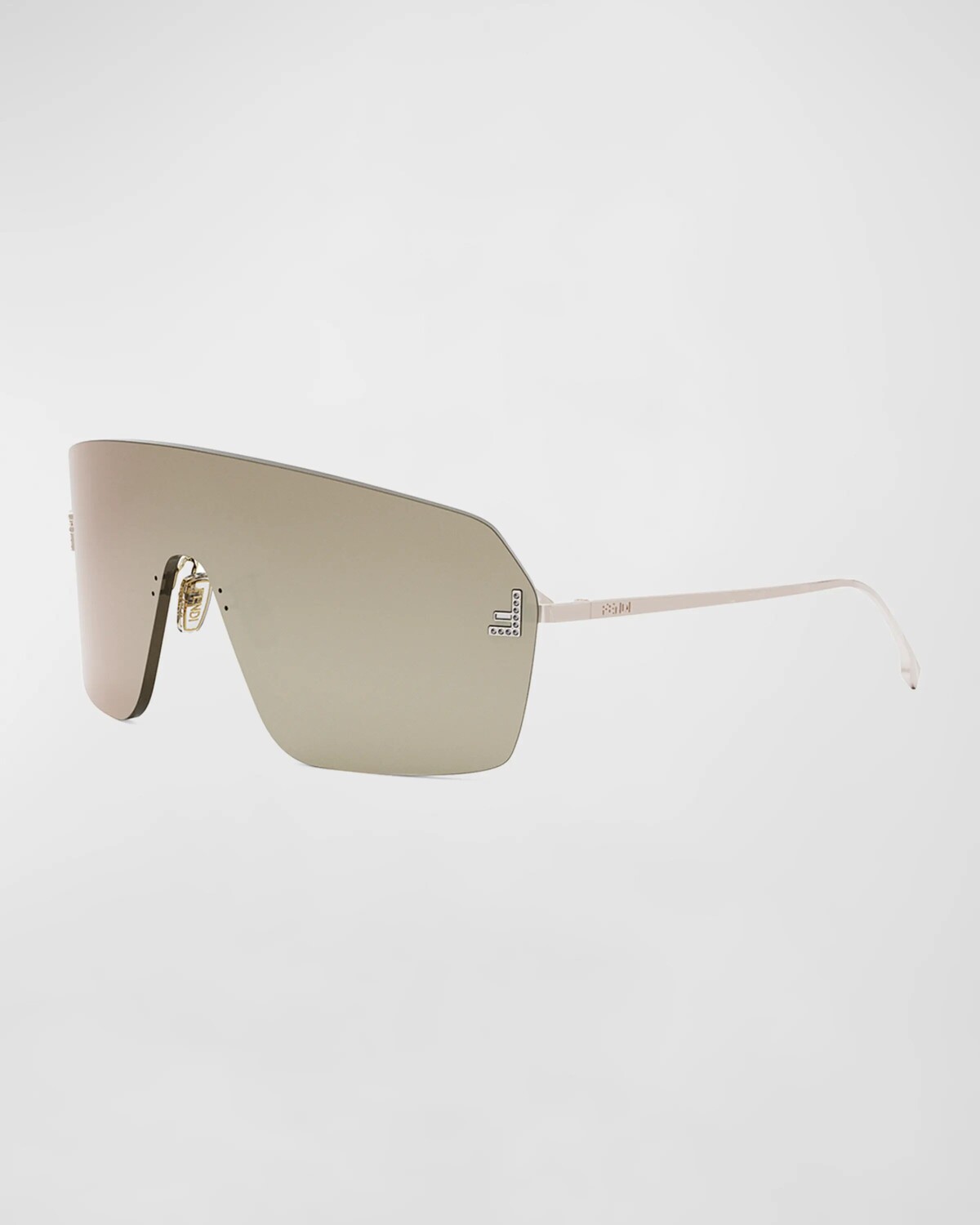 

Мужские солнцезащитные очки Fendi First Metal Shield, цвет Shiny Rose Gold Brown Mirror