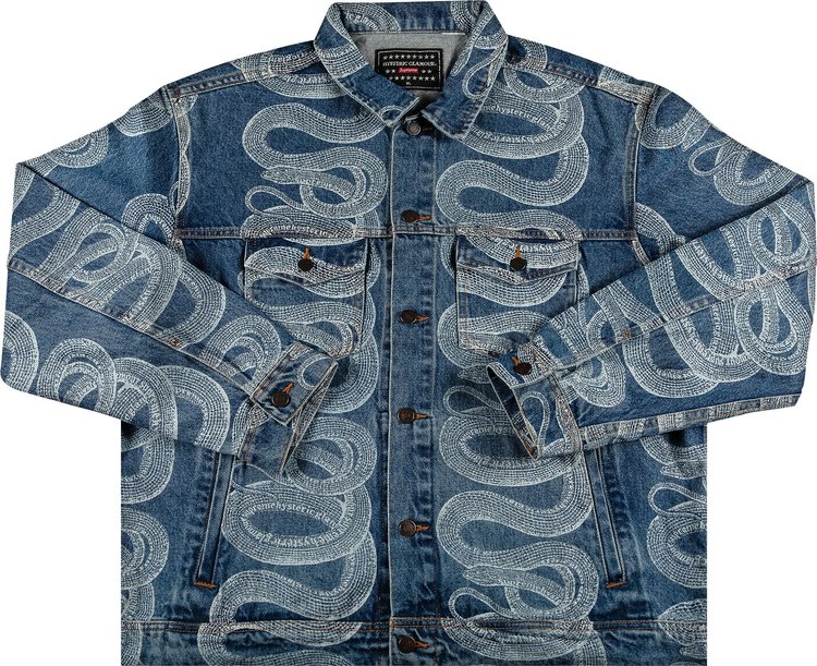 Куртка Supreme x Hysteric Glamour Snake Denim Trucker Jacket 'Blue', синий