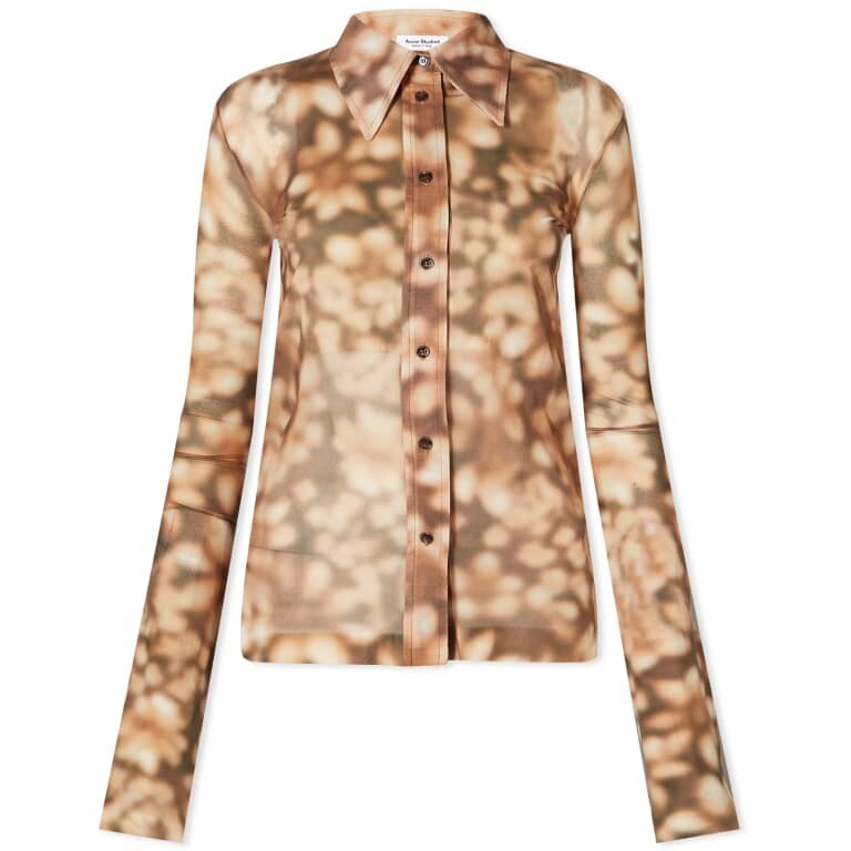 

Рубашка Acne Studios Abstract Flower Print, коричневый
