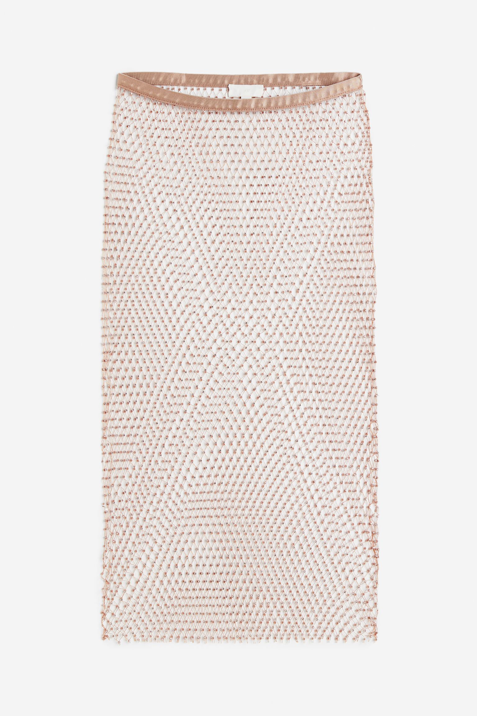 Юбка H&M Rhinestone-embellished Net, бежевый