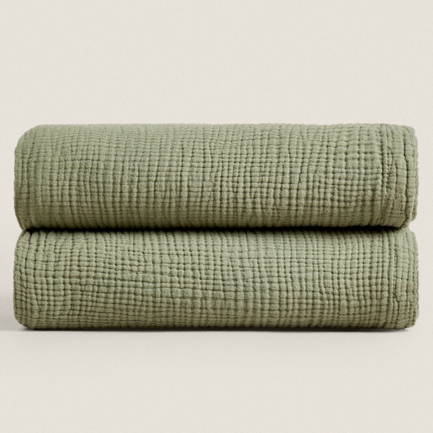 

Плед Zara Home Cotton Muslin, зеленый