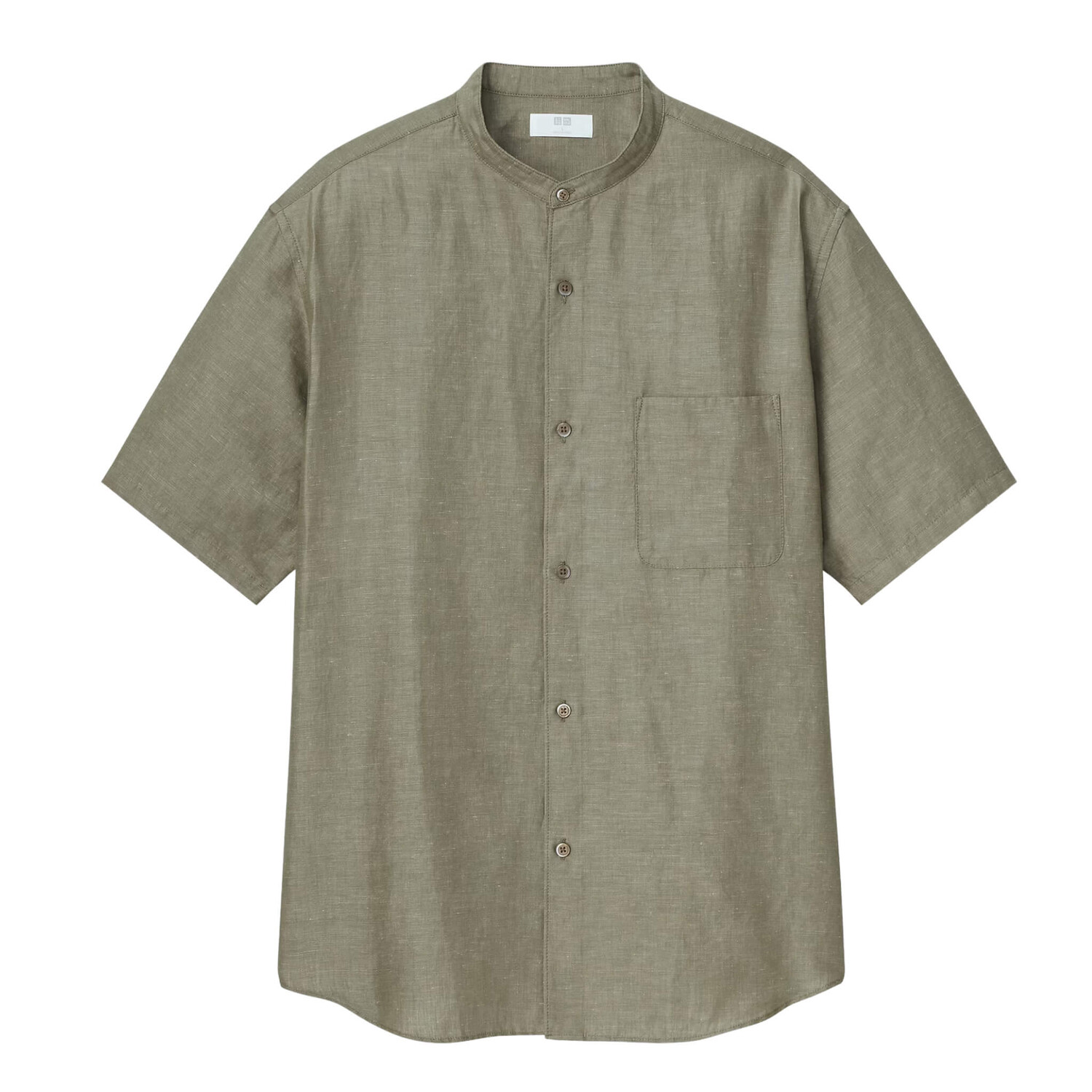 

Рубашка Uniqlo Linen Cotton Blend Short Sleeved, зеленый