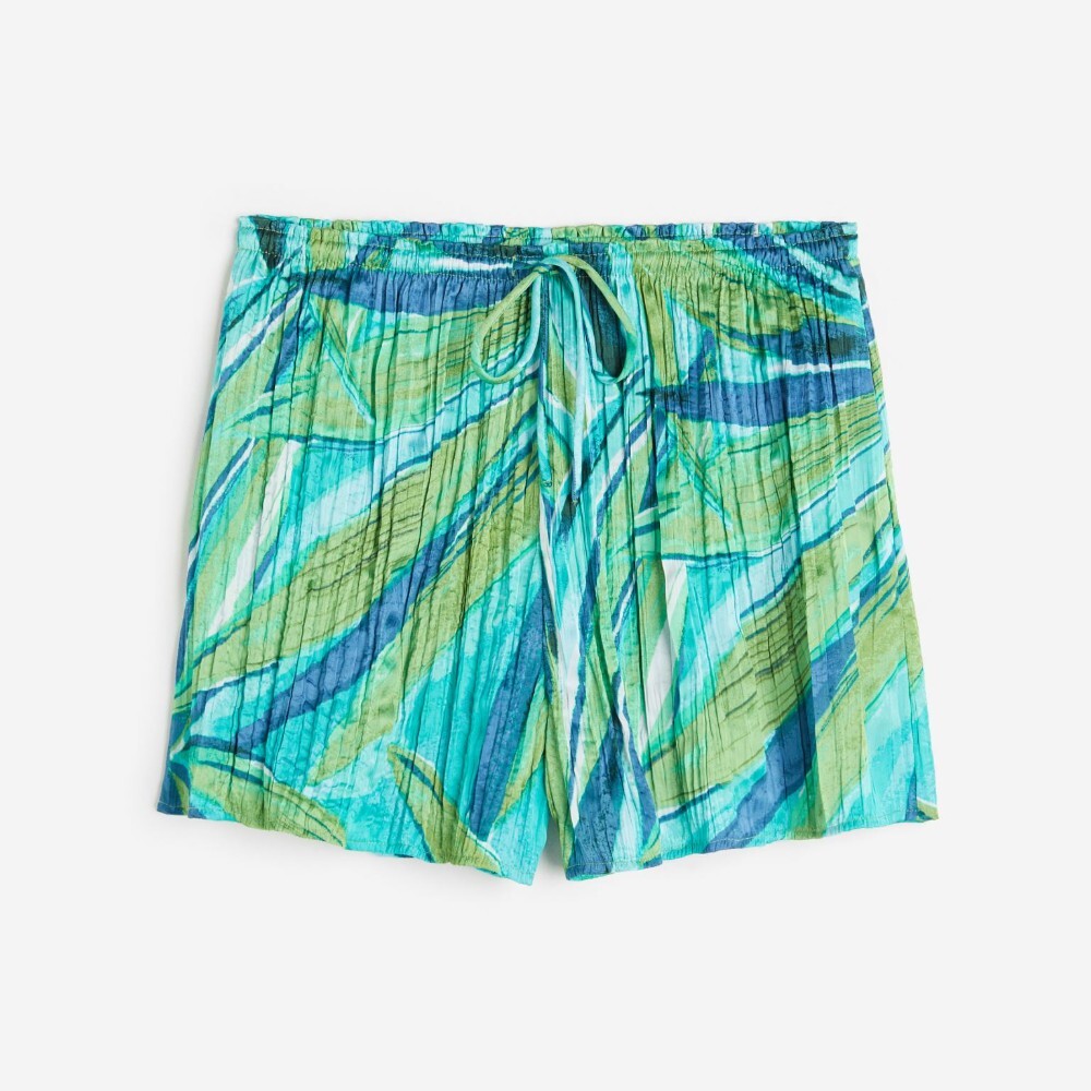 

Шорты H&M Printed Satin, бирюзовый