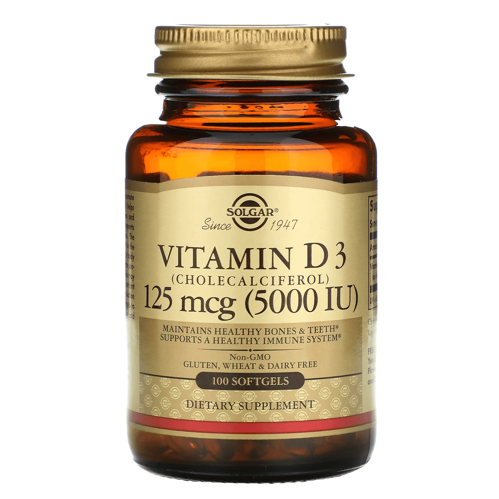 Витамин D3 Solgar 125 мкг, 100 таблеток