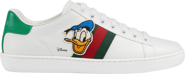 Кроссовки Disney x Gucci Wmns Ace Donald Duck Patch, белый - фото