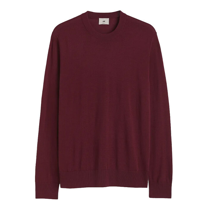 

Джемпер H&M Merino Wool, бордовый