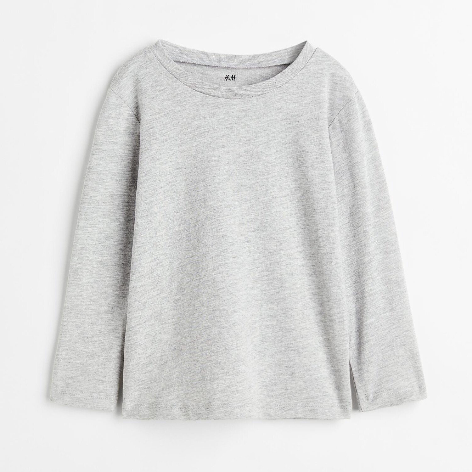 Футболка с длинными рукавами H&M Basics Solid-color, светло-серый