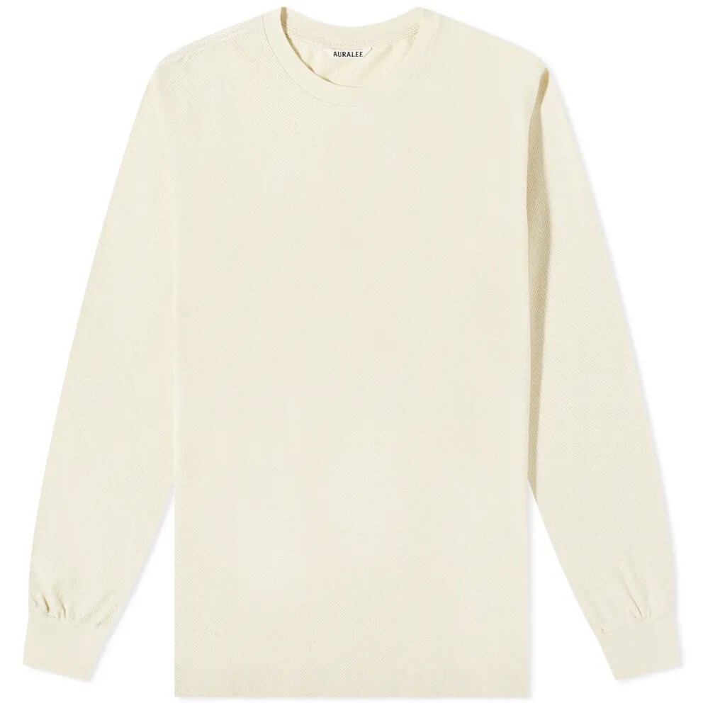 

Лонгслив Auralee Cotton Mesh Tee, кремовый, Бежевый