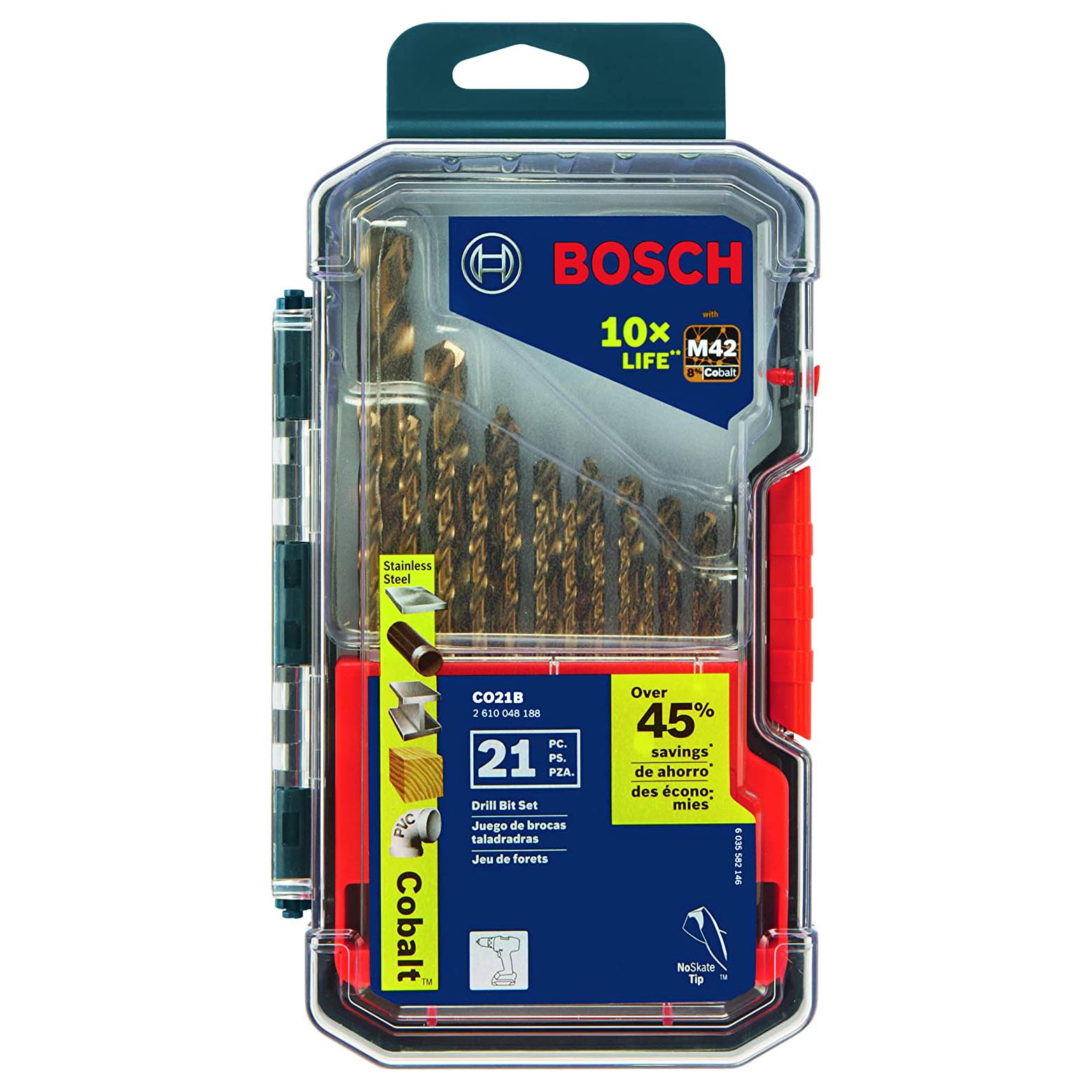 Набор сверл Bosch Cobalt M42 CO21B, 21 шт m42 to m42 adjustable focusing helicoid adapter 36 90mm macro extension tube