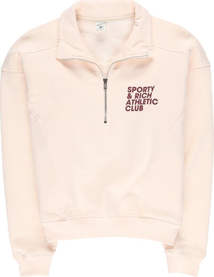 

Толстовка Sporty & Rich Excercise Often Quarter Zip 'Cream/Merlot', кремовый, Бежевый