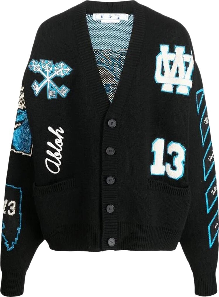 

Кардиган Off-White Crystal Graphics Knit Cardigan 'Black', черный