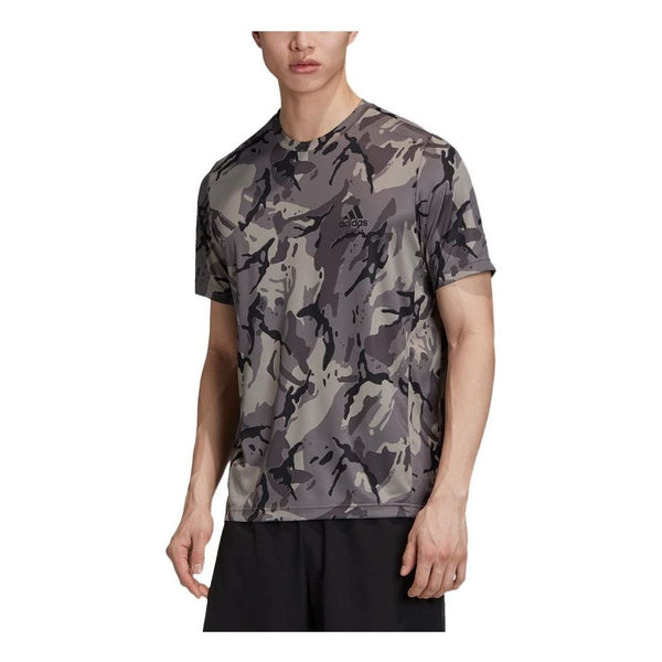 Футболка Men's adidas Camouflage Printing Round Neck Pullover Short Sleeve Gray T-Shirt, мультиколор