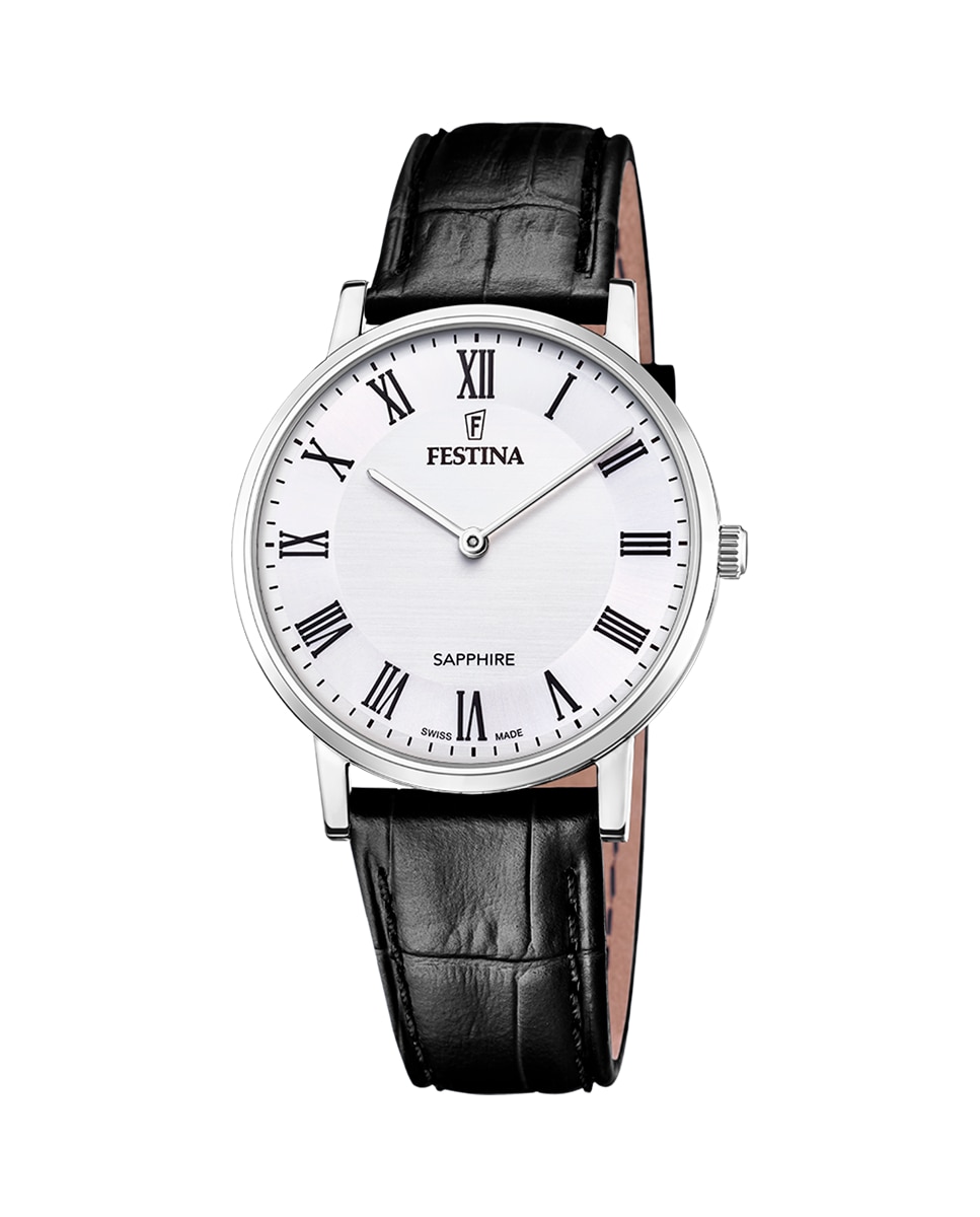 F20012/2 Черные кожаные мужские часы Swiss Made Festina, черный наручные часы festina мужские наручные часы festina f20012 3 серебряный синий