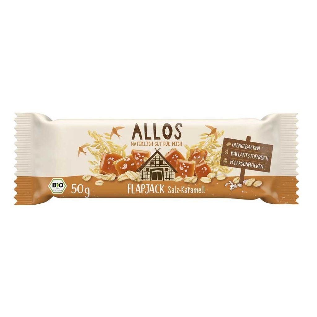 

Батончики мюсли Allos Flapjack овсяные соленая карамель 50 г
