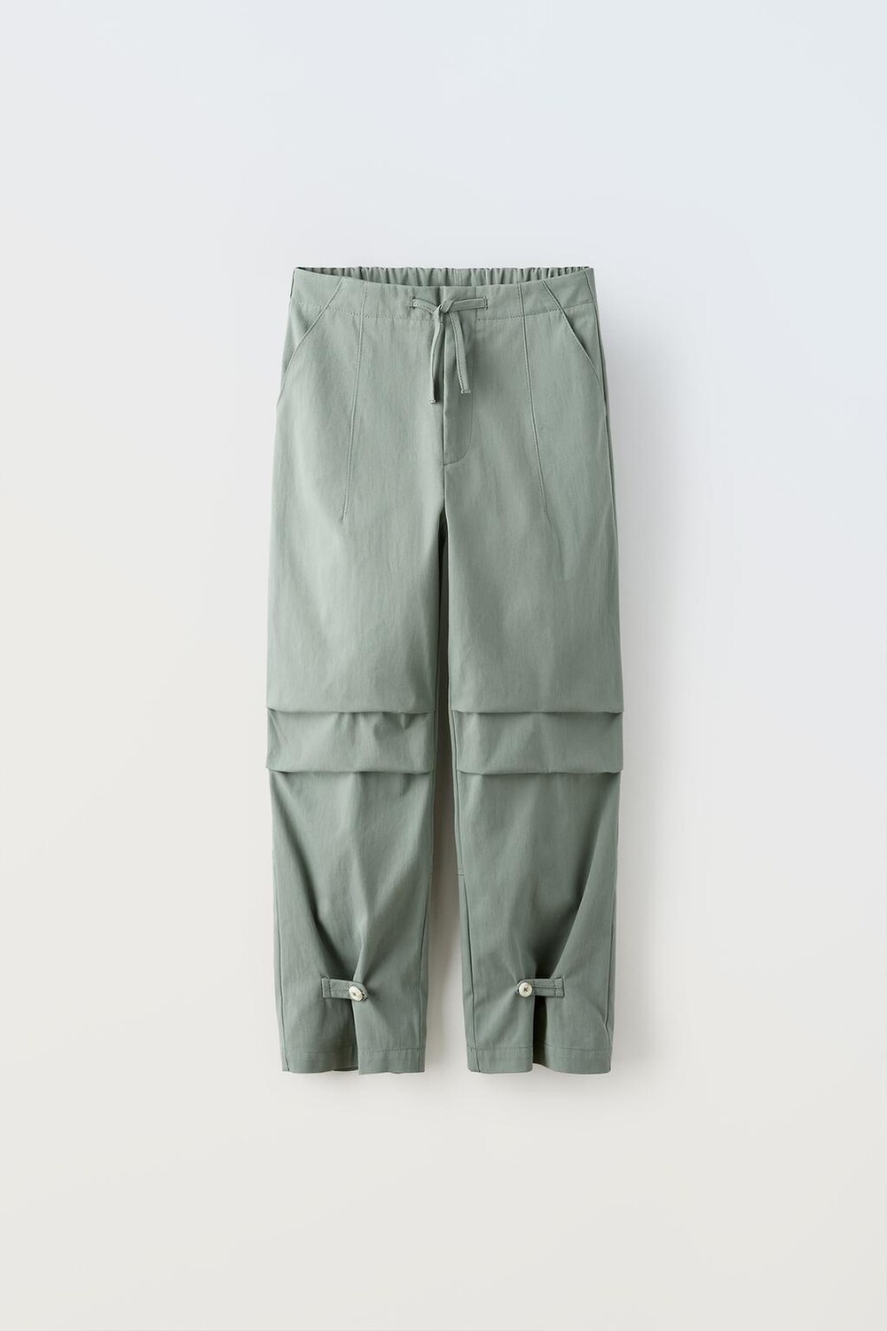 

Брюки с пляжками ZARA, средне-зеленый
