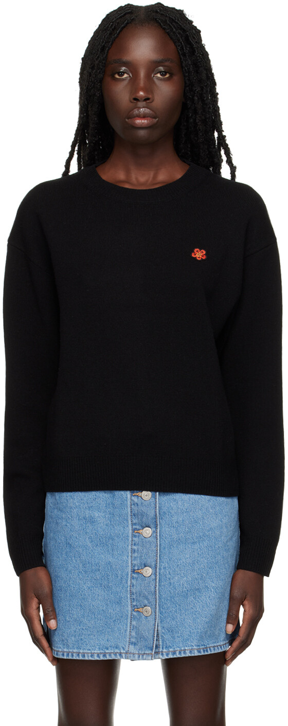 

Черный свитер с нашивками Kenzo Paris