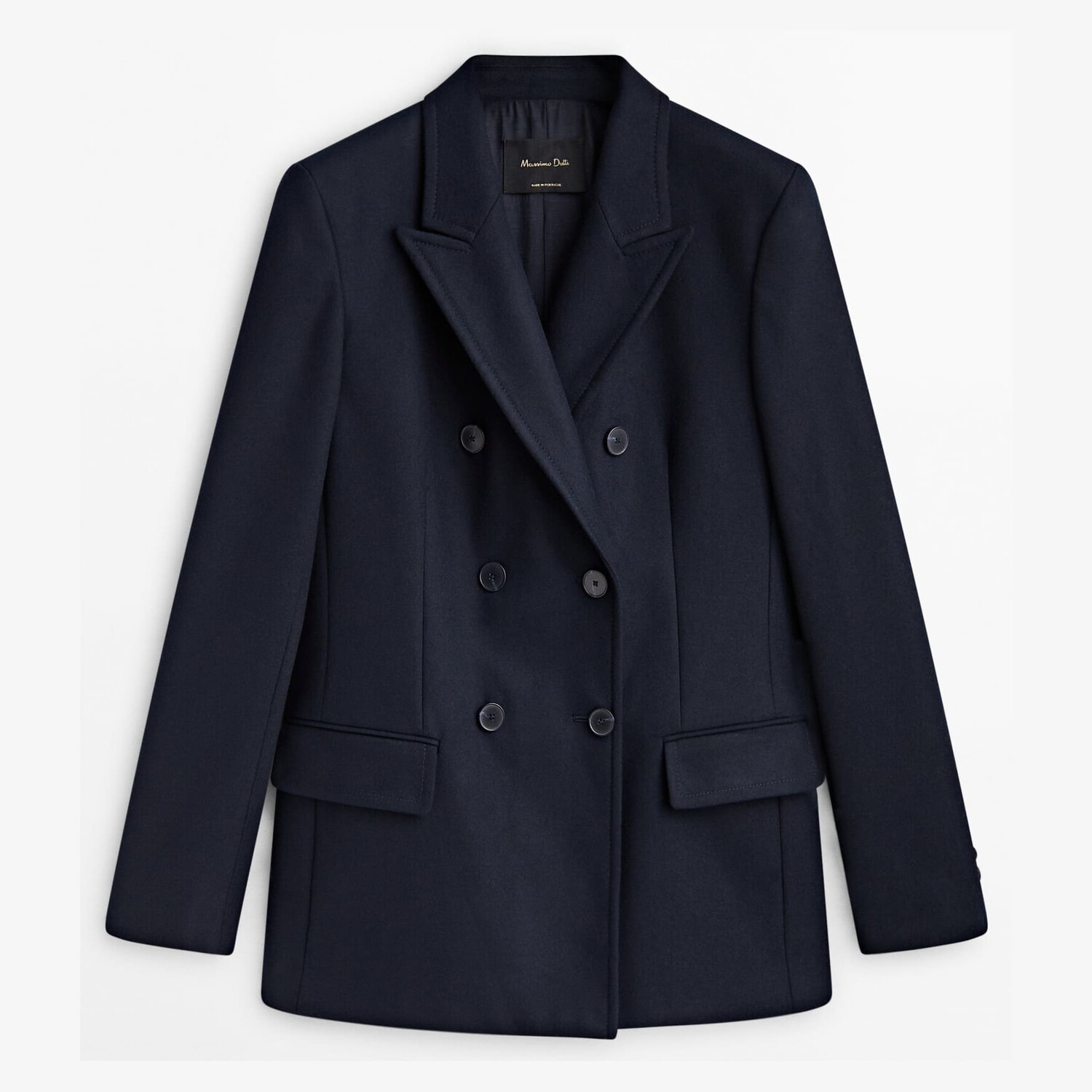 

Блейзер Massimo Dutti Flannel, темно-синий