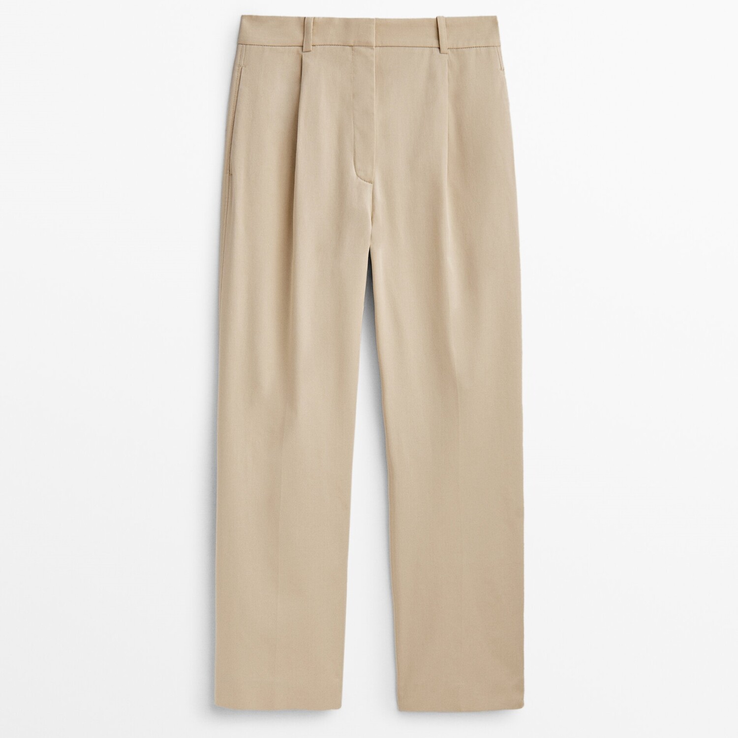 

Брюки чинос Massimo Dutti Cotton Blend, бежевый