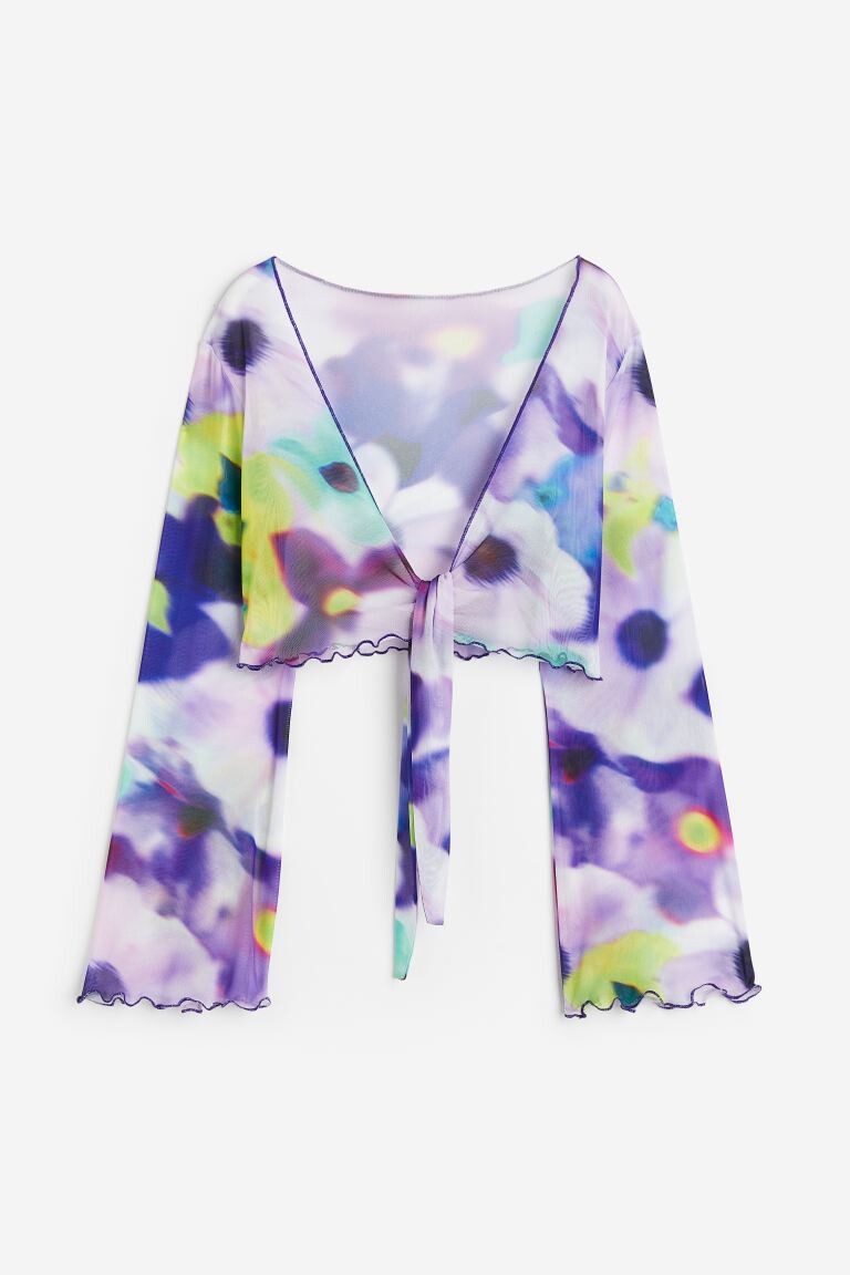 

Пляжный Топ H&M, фиолетовый/цветочный