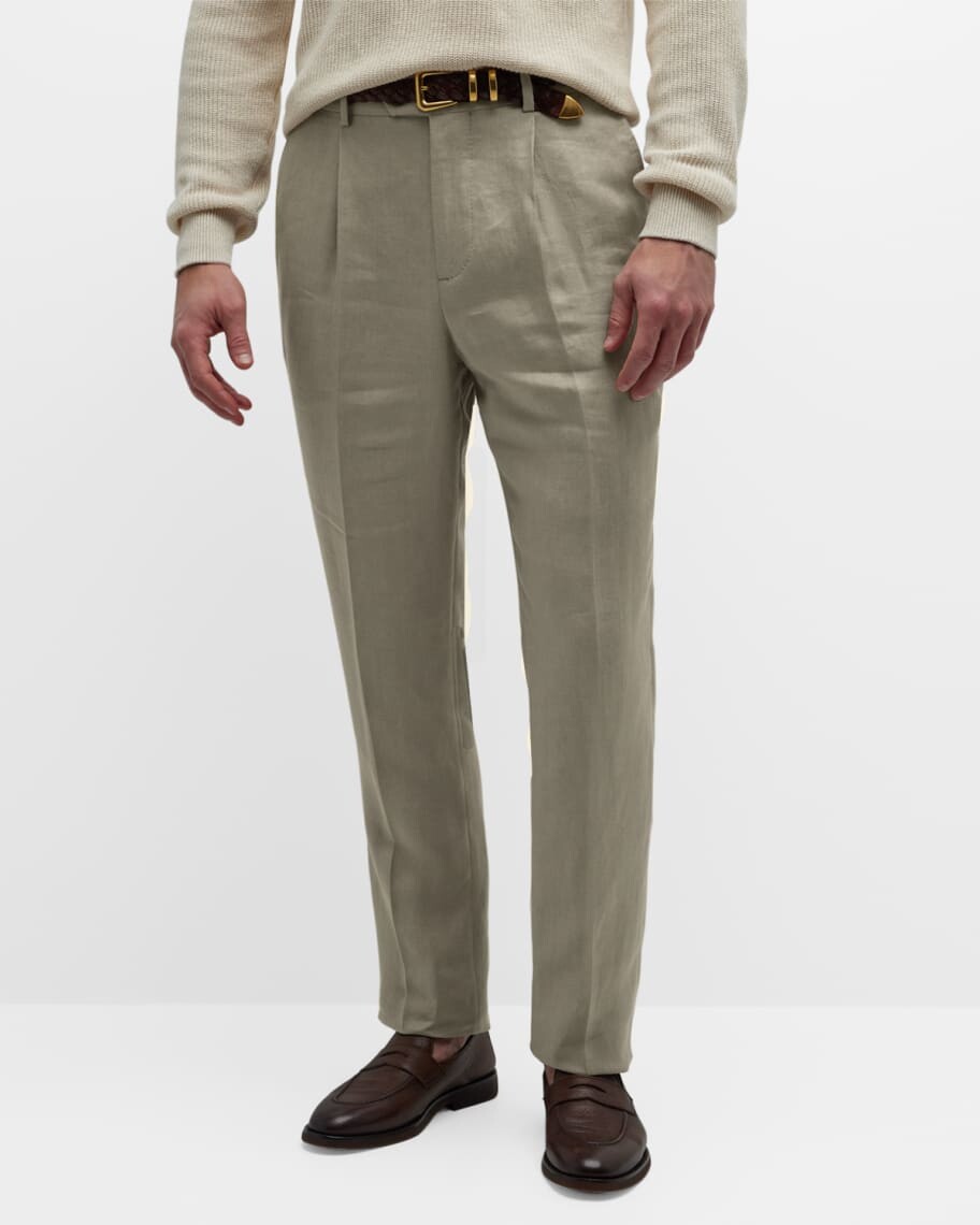 

Мужские льняные брюки Sage Chevron Brunello Cucinelli, Серый, Мужские льняные брюки Sage Chevron Brunello Cucinelli
