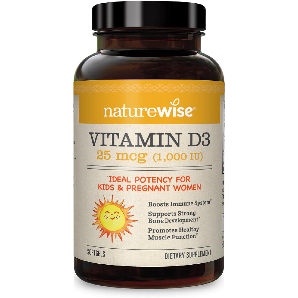 Витамин D3 NatureWise 1000 МЕ (25 мкг), 360 капсул naturewise витамин d3 25 мкг 1000 ме 360 мягких таблеток