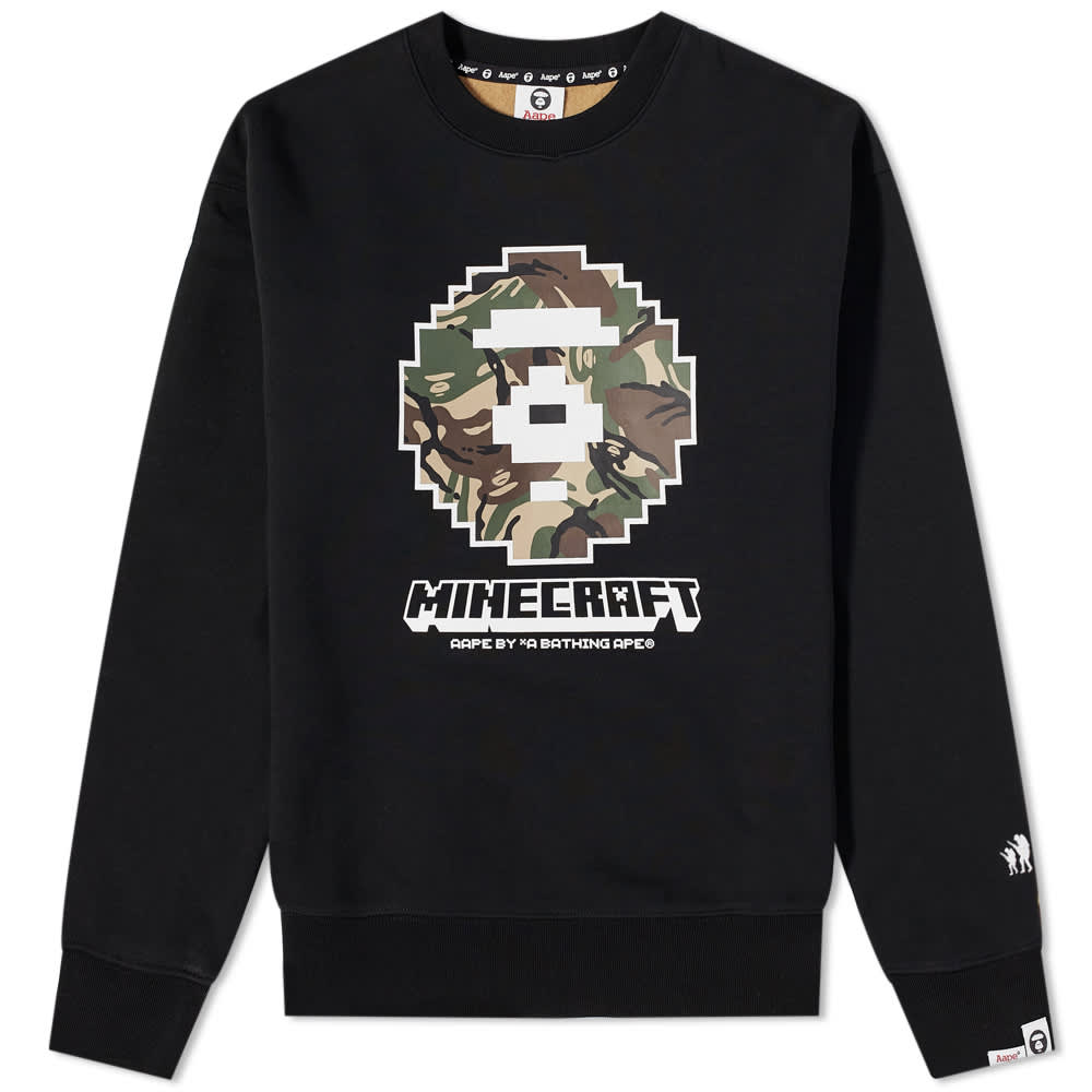 

Толстовка AAPE x Minecraft Ape Head Crew Sweat, Черный