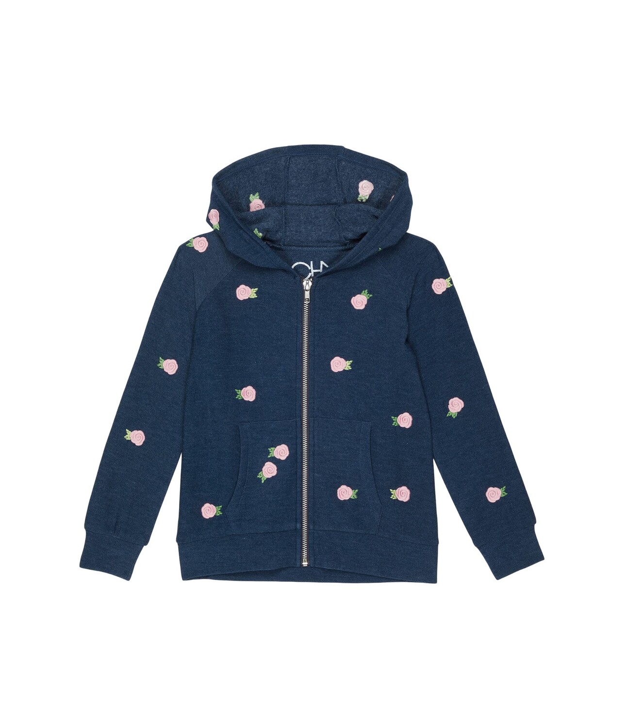 

Худи Chaser Kids, Embroidered Rose Bud Cozy Knit Zip-Up Hoodie