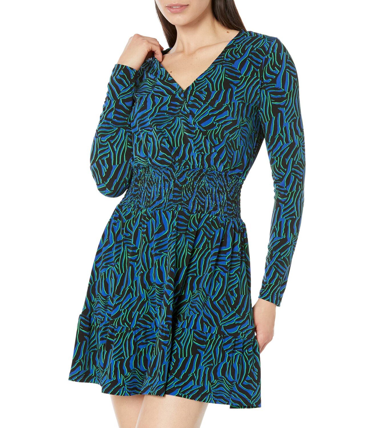 

Платье MICHAEL Michael Kors, Long Sleeve Zebra Smock Waist Dress