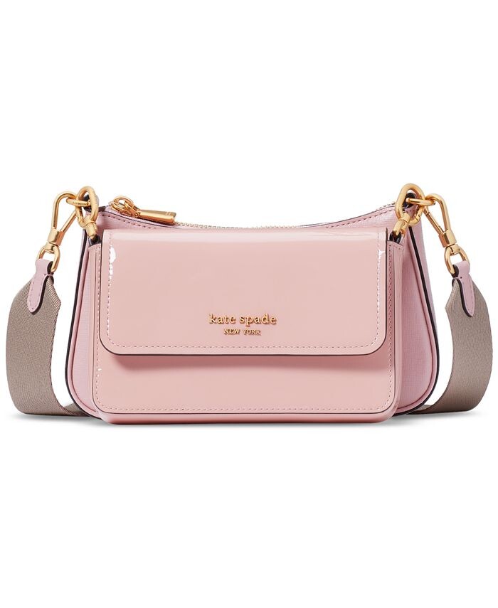 

Мини-кроссбоди Double Up из сафьяновой кожи kate spade new york, розовый