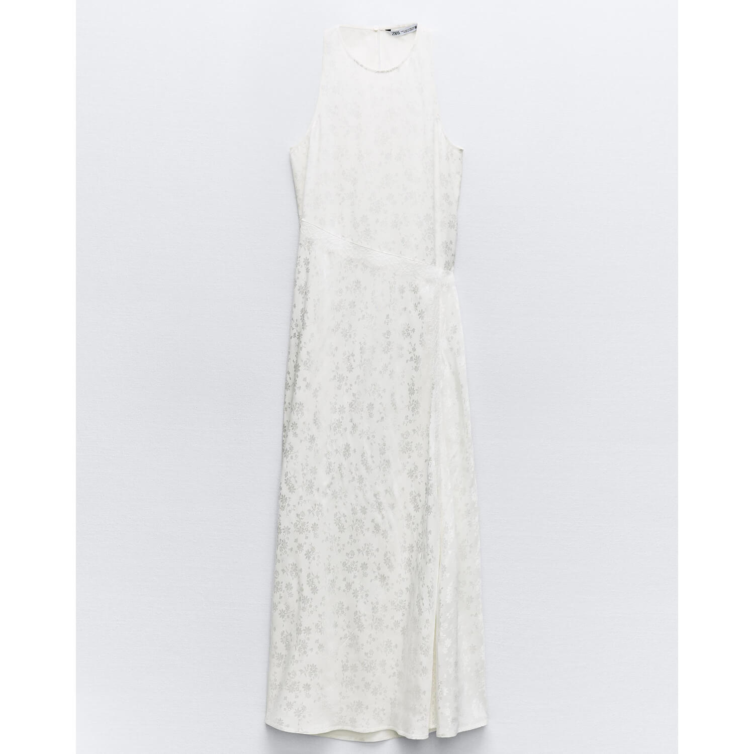 Платье Zara Lace Jacquard, белый платье zara lace trim черный