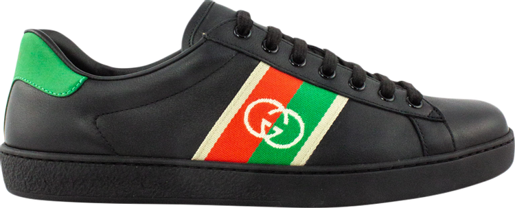 Кроссовки Gucci Ace Interlocking G - Black, черный - фото