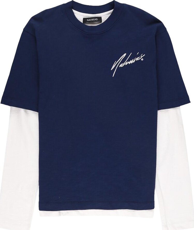 

Топ Nahmias Double-Sleeve Top 'Navy', синий