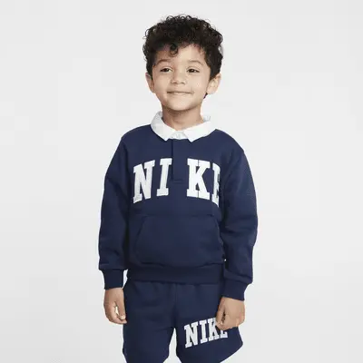 

Поло Nike Sportswear Club Toddler French Terry Long Sleeve Polo, темно-синий