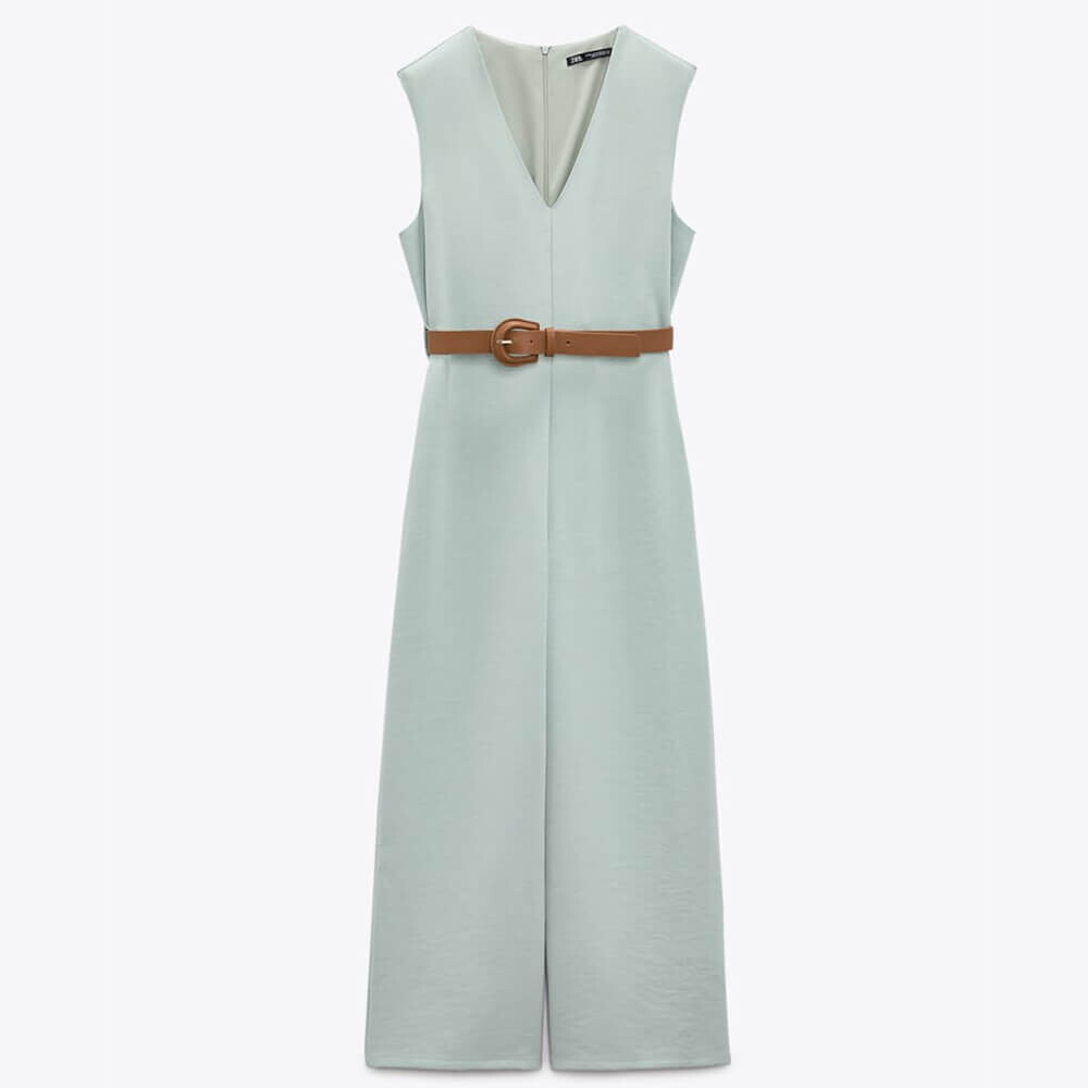 

Комбинезон Zara Belted Wide-leg, мятный