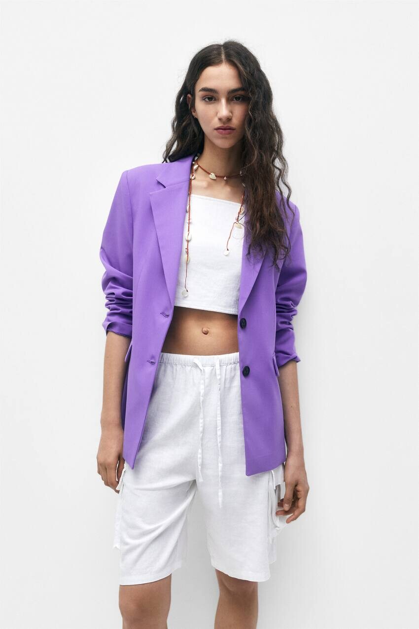 

Блейзер с двумя пуговицами и отделкой Pull&Bear