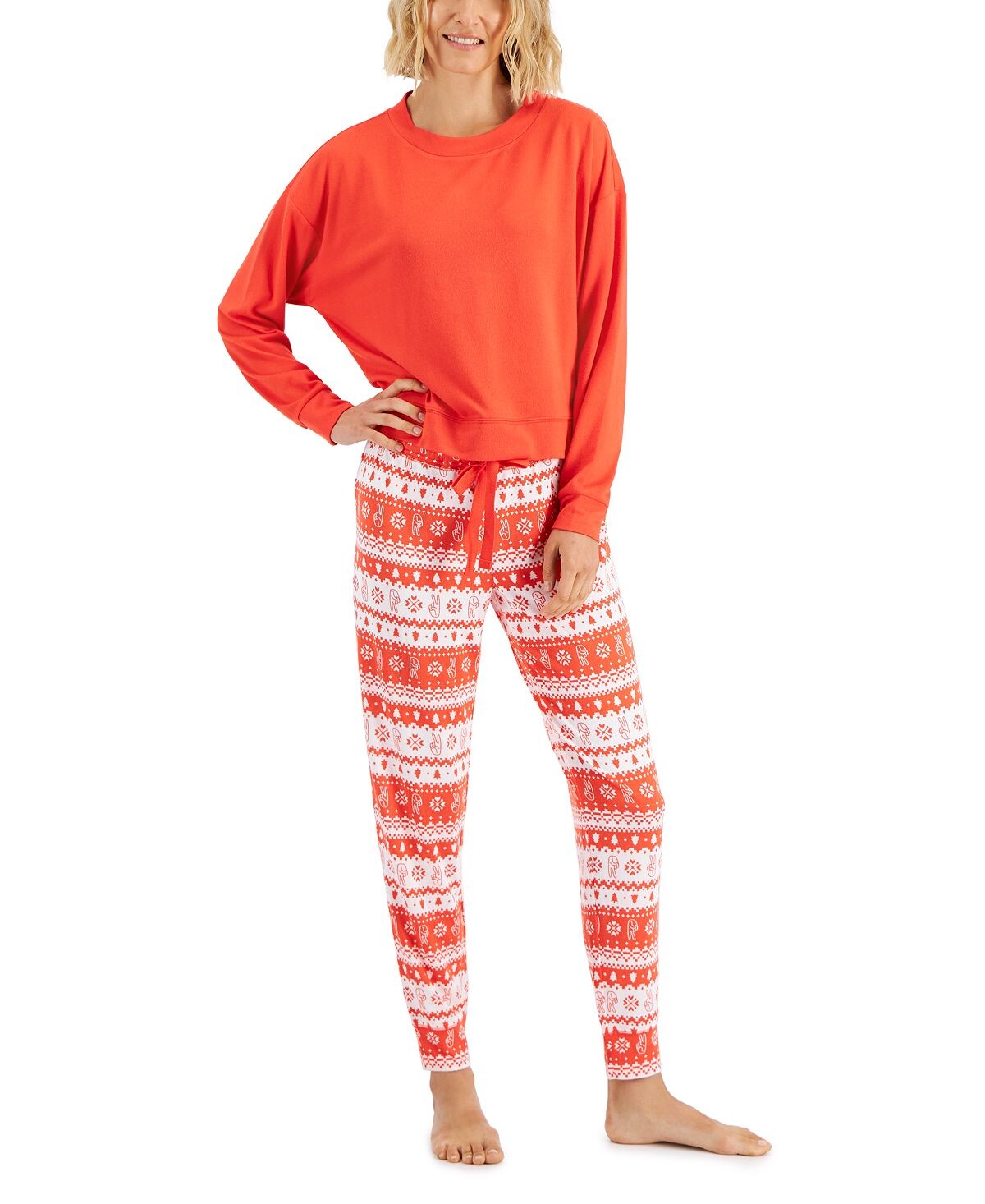 

Женский комплект пижамы mix it с длинным рукавом, созданный для macy's Jenni, мульти