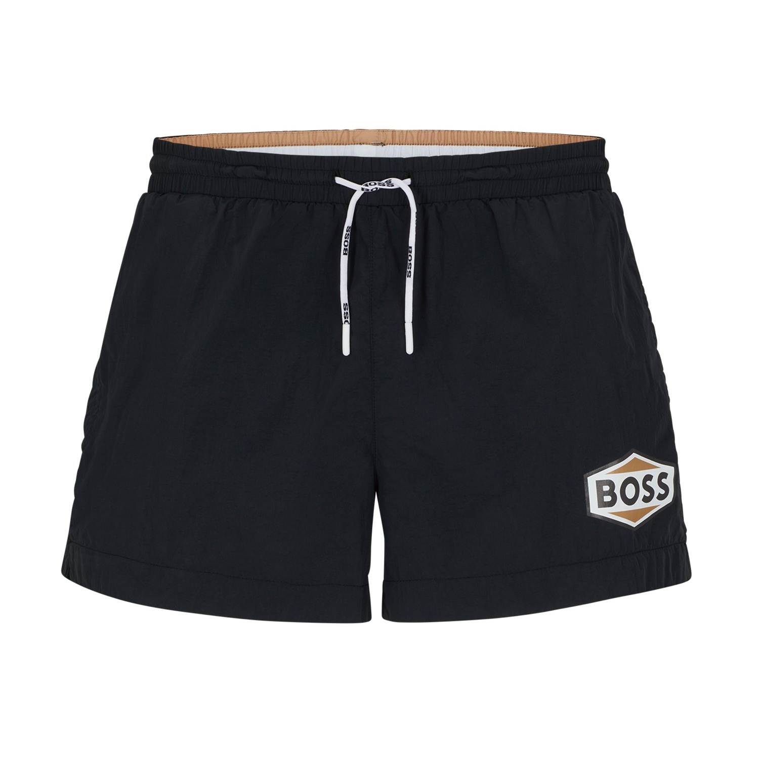 Купальные шорты Hugo Boss Quick-drying With Logo Details, черный купальные шорты hugo boss with repeat logos темно серый