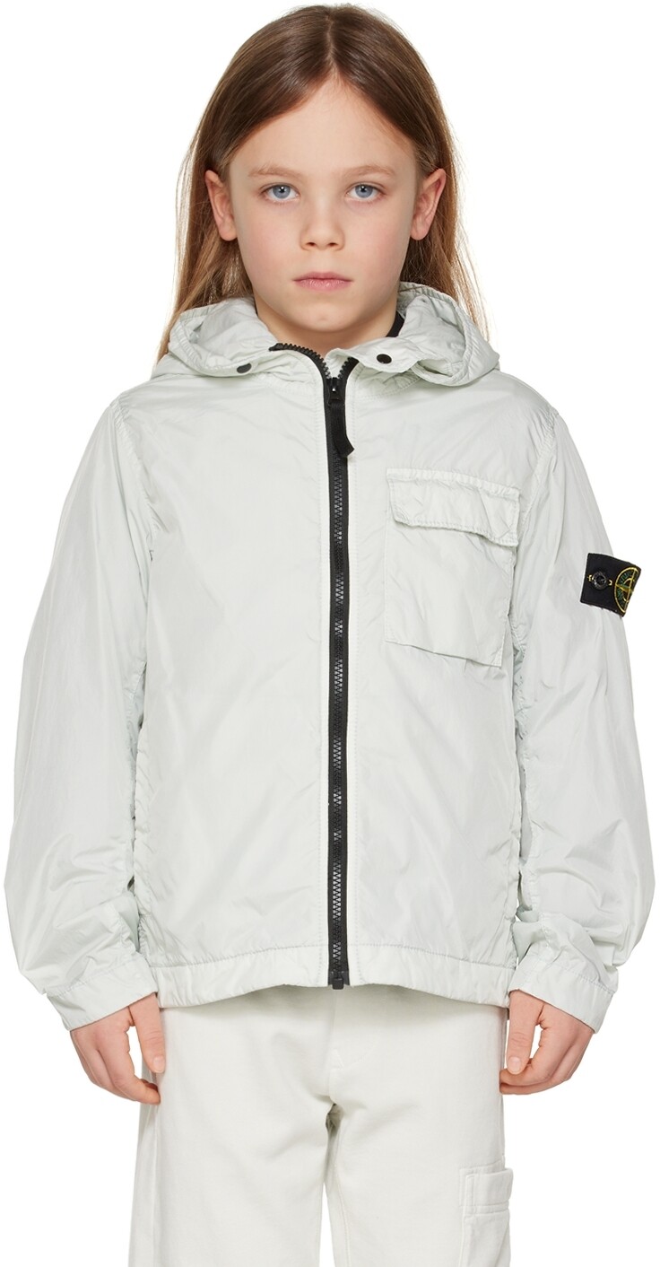 

Детская серая куртка с карманом Stone Island Junior