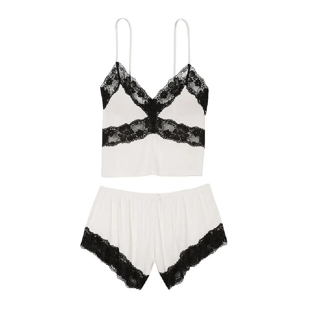

Пижама Victoria's Secret Ribbed Modal & Lace Cami, белый