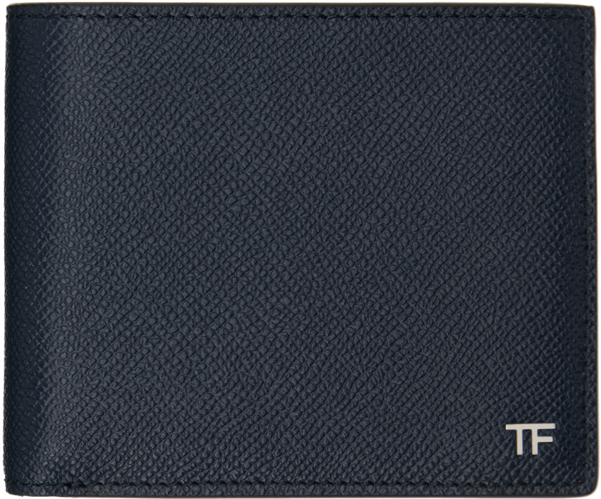 

Темно-синий кожаный бумажник в два сложения TOM FORD