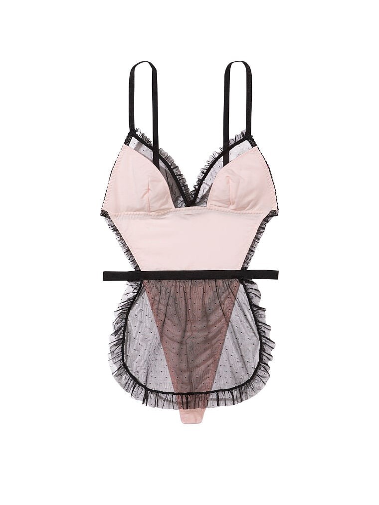 

Боди Victoria's Secret Very Sexy Modal & Mesh Teddy, розовый/черный