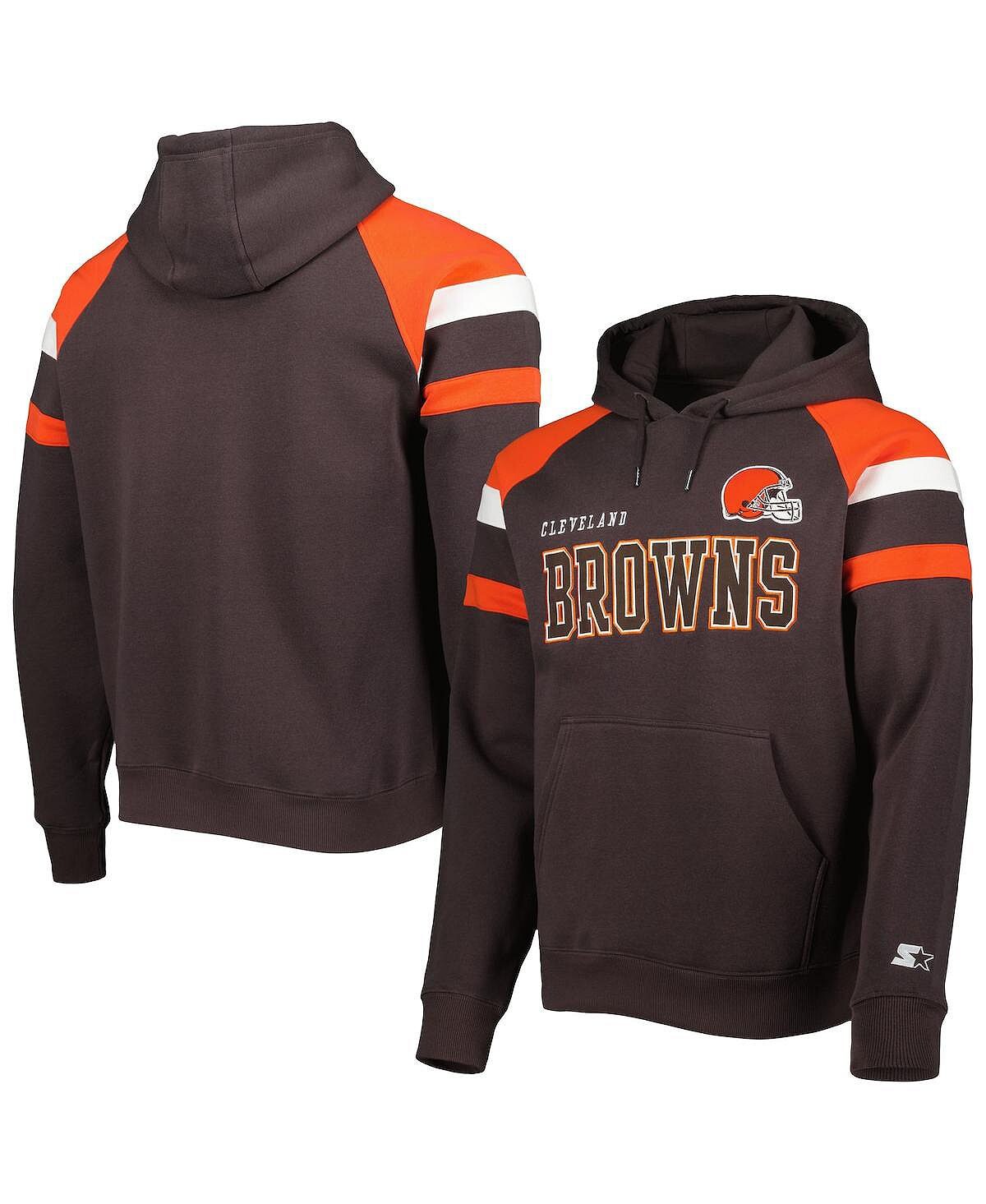 

Мужская коричневая толстовка с капюшоном cleveland browns draft из флиса с капюшоном реглан Starter, коричневый