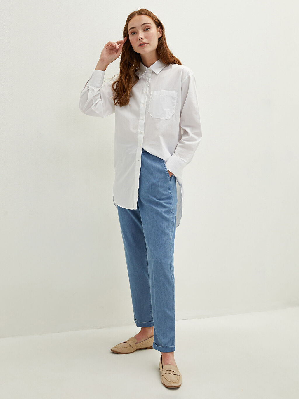 

Женские джинсы Rodeo с прямым карманом и эластичной резинкой на талии LCW Modest