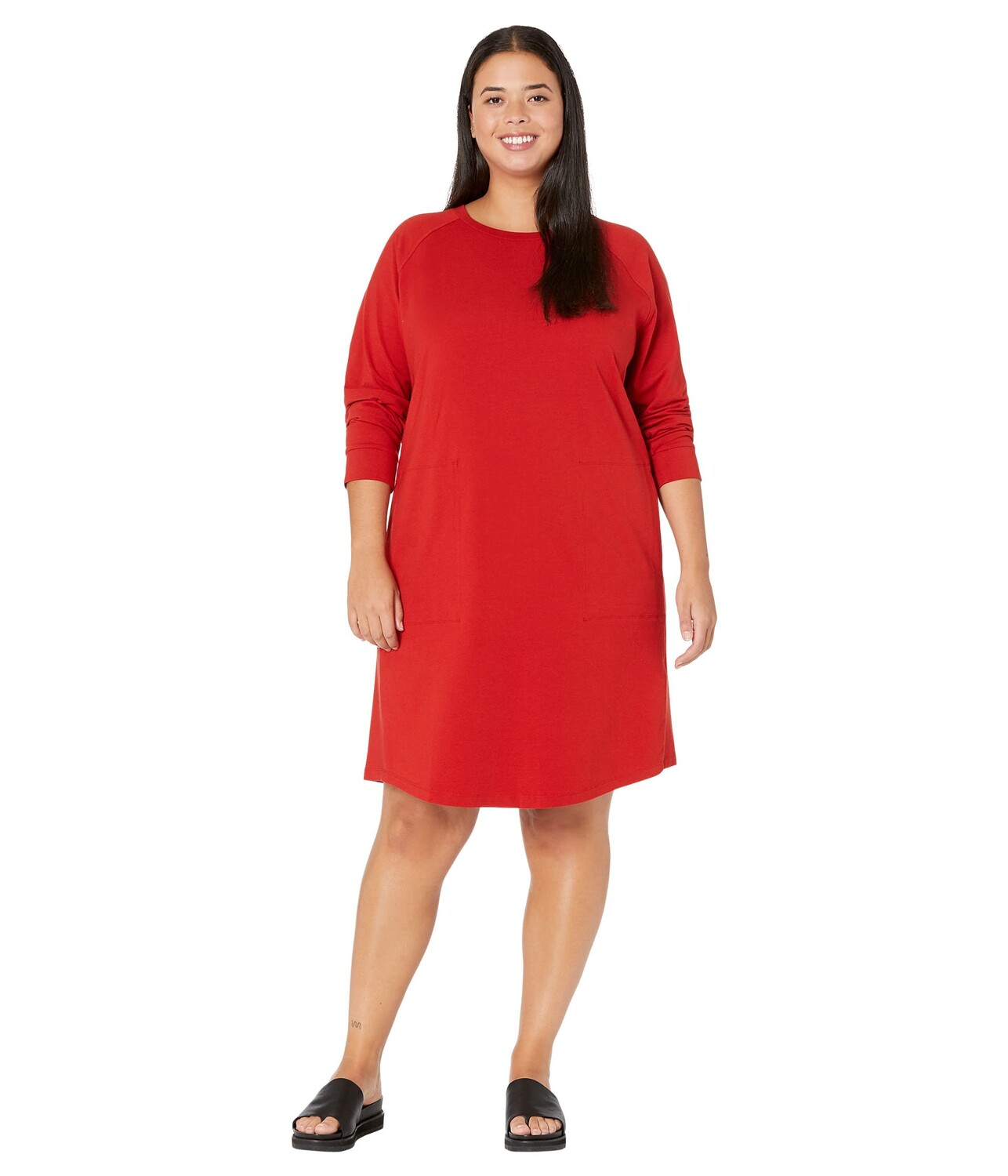 

Платье Eileen Fisher, Crew Neck Raglan Knee Length Dress