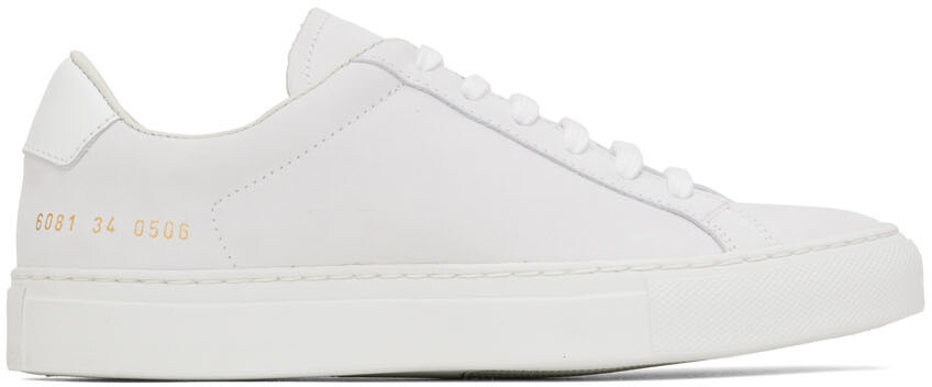 

Белые низкие кеды в стиле ретро Common Projects