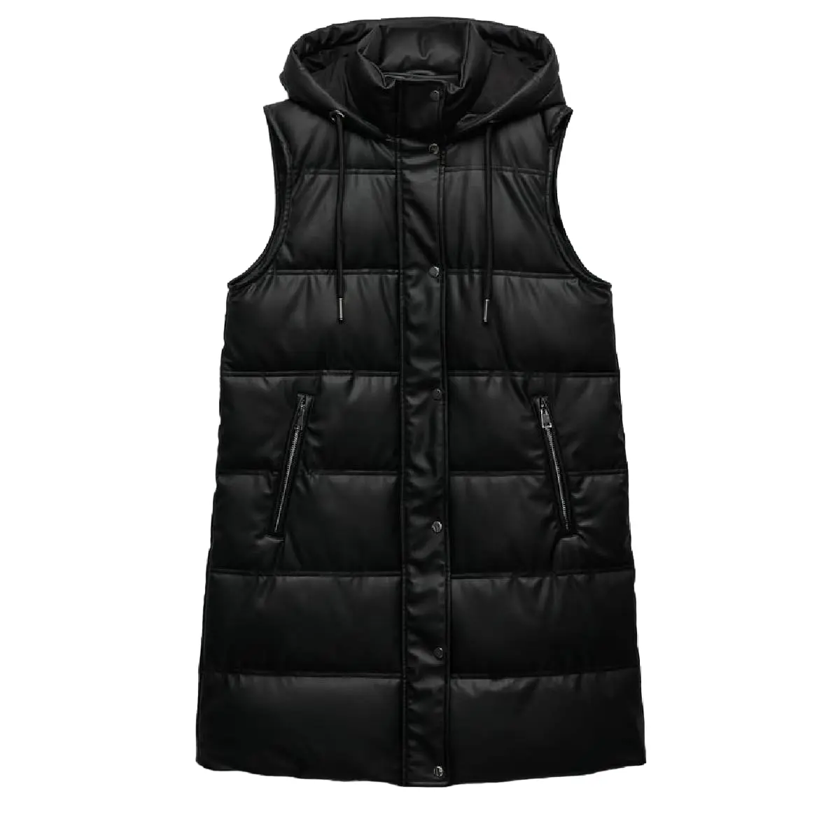 

Жилет из искусственной кожи Zara, черный