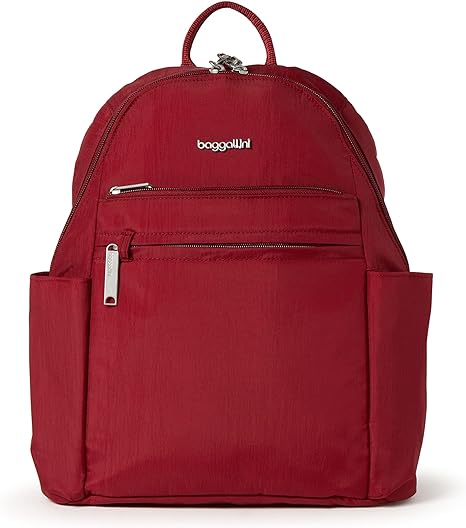 Женский рюкзак Baggallini Securtex для отдыха с защитой от кражи, рубиновый красный цена и фото