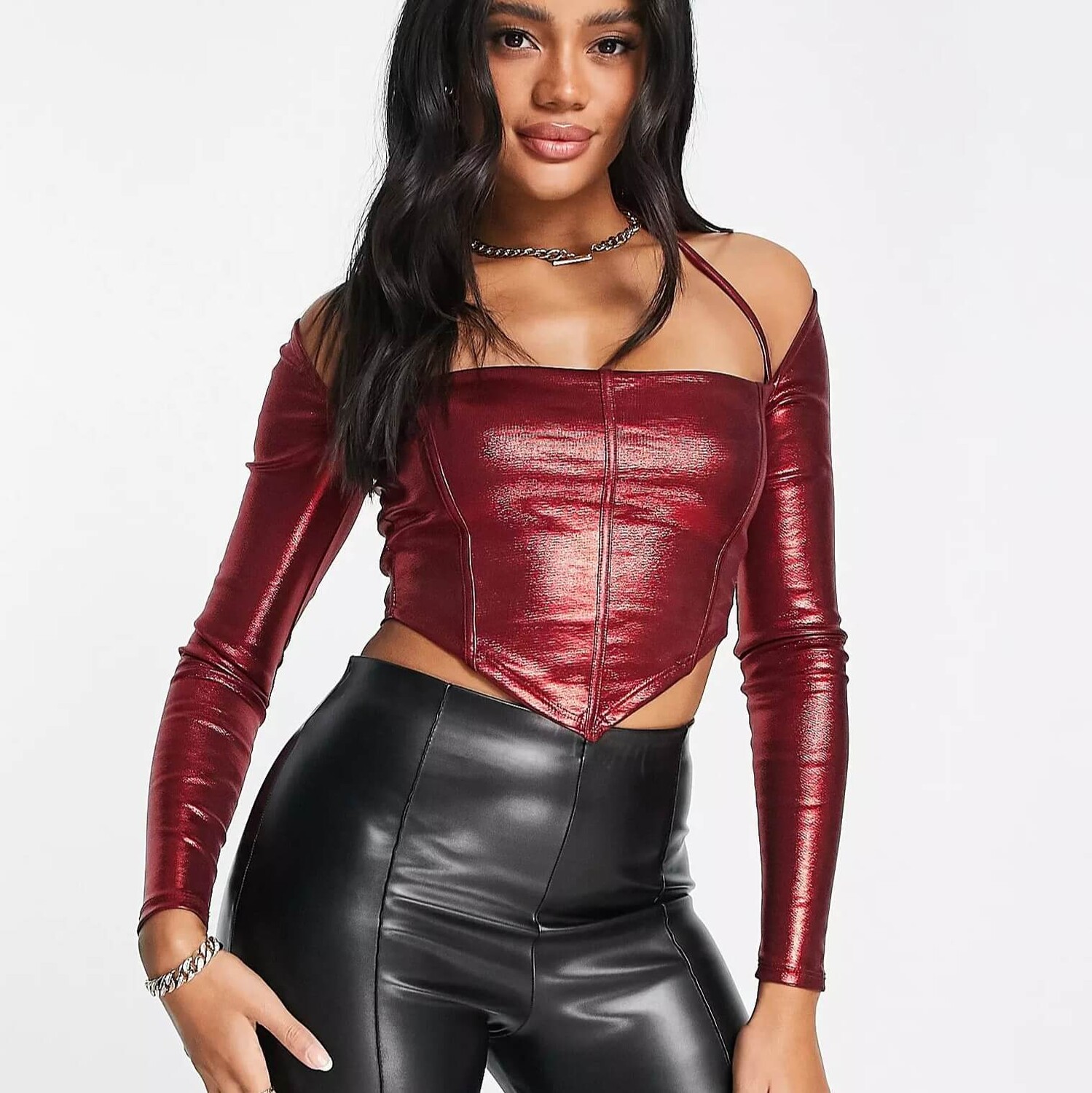 

Топ с широким выреззом и бретелью Asos Design Halloween, красный
