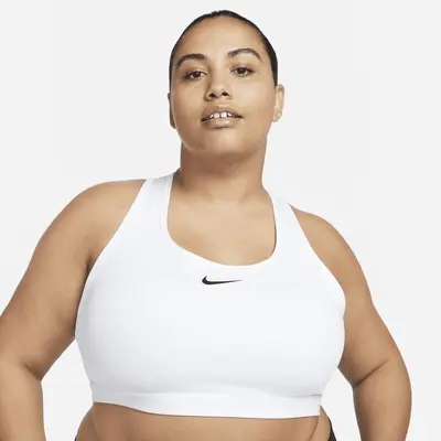 

Спортивный бюстгальтер Nike Swoosh Medium Support, цвет White/Stone Mauve/Black
