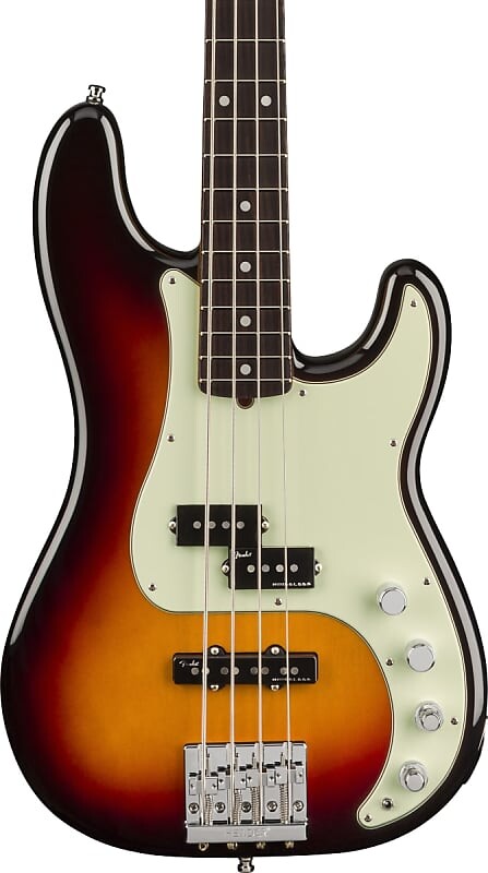 

Fender American Ultra Precision Bass RW Ultraburst в кейсе